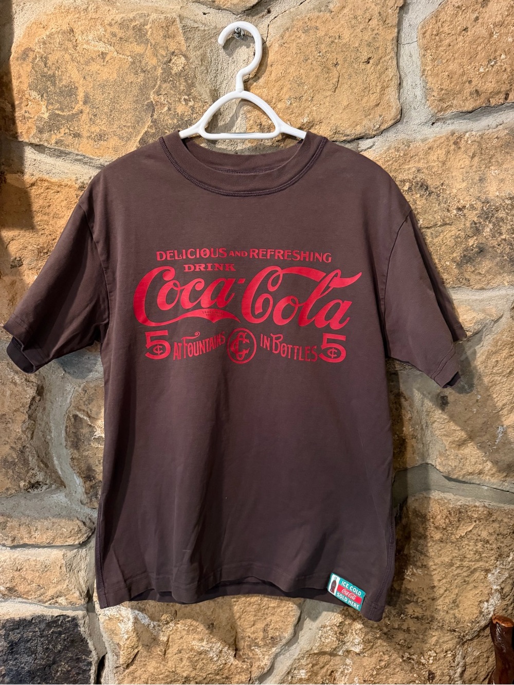 PacSun Brown Tee with Red Coca-Cola Logo